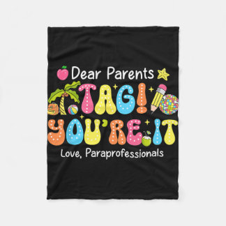 Label Je Bent Het Paraprofessionals Laatste School Fleece Deken