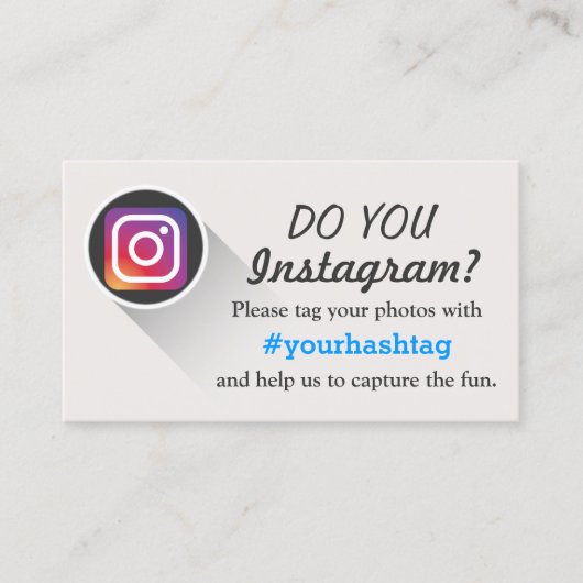 Label je Instagram Foto's Hashtag Visitekaartjes (Voorkant)
