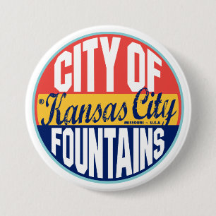  label Kansas City Ronde Button 7,6 Cm
