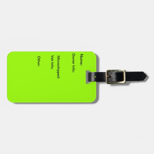 Label Kennel/Crate-ID Bagagelabel (Voorkant horizontaal)