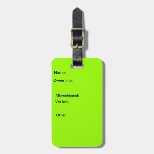 Label Kennel/Crate-ID Bagagelabel (Voorkant verticaal)