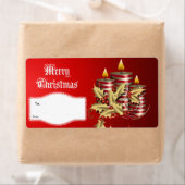 Label Kerstcadeau Kerst Rood Kaarsen (Insitu)