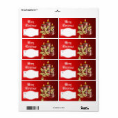 Label Kerstcadeau Kerst Rood Kaarsen (Full Sheet)