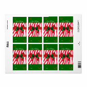 Label Kerstcadeau Tag Wild Rood Wit Groen Lint (Full Sheet)