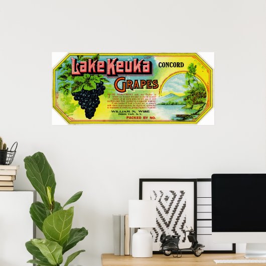 Label Keuka-concord-druiven Poster (Thuiskantoor)