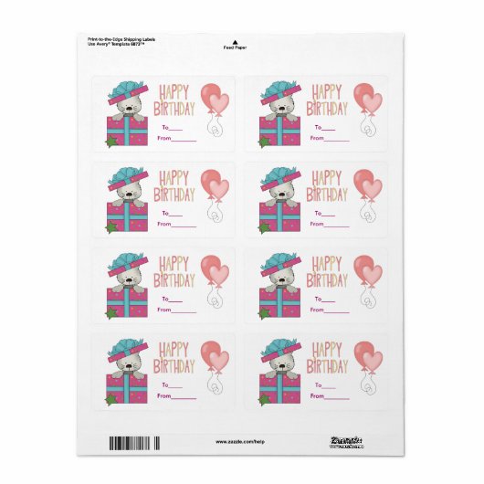 Label Kids Verjaardagslabels Stickers Groot formaa (Full Sheet)