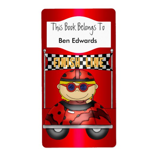 Label Kinder Boekenetiketten Stickers Auto (Voorkant)