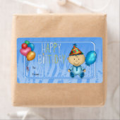 Label Kinder Gift Label Verjaardag Blauw (Insitu)