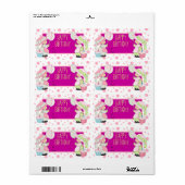 Label Kinderen Cadeaubijlage Verjaardag Roze (Full Sheet)