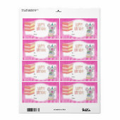 Label Kinderen Cadeaubijlage Verjaardag Roze (Full Sheet)