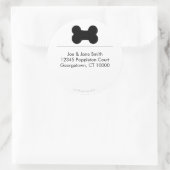 Label klein zwart-bonrond adres (Tas)