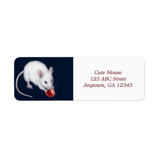 Label kleine witte muis (Voorkant)