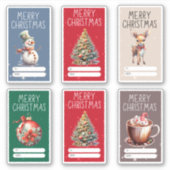 Label labels voor kerstcadeaus naar/van (Voorkant)