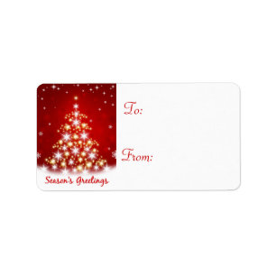 Label-labels voor kerstvakantie-cadeaus - Star Tre Etiket