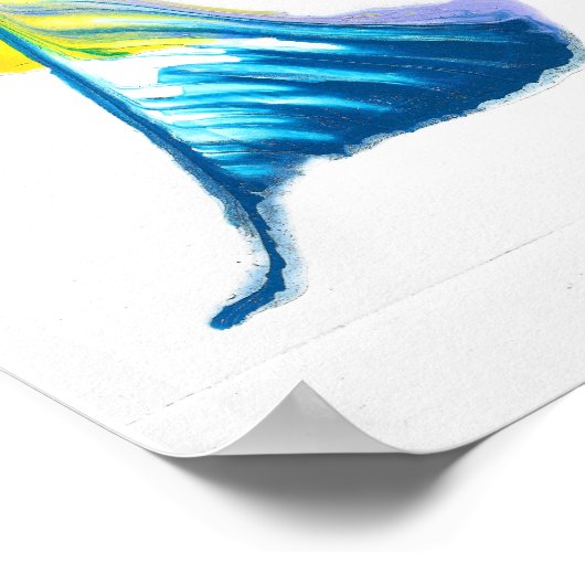 Label langs 2 gevederde Abstract Poster Print (Hoek)