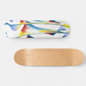 Label langs 2 gevederde Abstracte skateboard deck (Horizontaal)