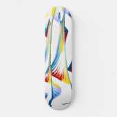 Label langs 2 gevederde Abstracte skateboard deck (Voorkant)