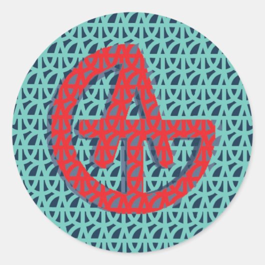 label_logo_pattern_9 - Gepersonaliseerd Ronde Sticker (Voorkant)