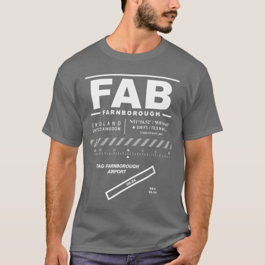 LABEL Londen Farnborough Airport FAB T-shirt (Voorkant)