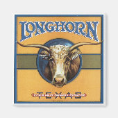  label Longhorn Steer Texas Koelkast Magnet (Voorkant)