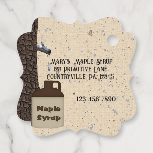 Label Maple Syrup Product Hang (Achterkant)