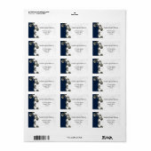 label " marineblauw " retouradres (Full Sheet)