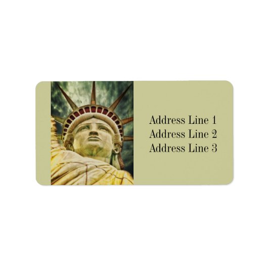 Label met adres van het Vrijheidsbeeld (Voorkant)