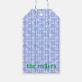 Label met blauw patroon cadeaulabel (Voorkant)