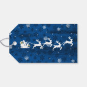 Label met blauw sinterklauw en rendiercadeautjes cadeaulabel (Achterkant Horizontaal)