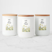 Label met bloemrand van gele narcissen voedselcontainer etiket (Flessen)