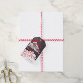 Label met briefterende kerstfoto's met handschrift cadeaulabel (Met Touw)