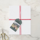 Label met briefterende kerstfoto's met handschrift cadeaulabel (Met Touw)