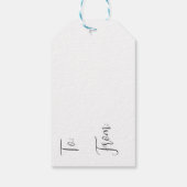 Label met cadeau voor blauw en gouden kerstsnowman cadeaulabel (Achterkant)