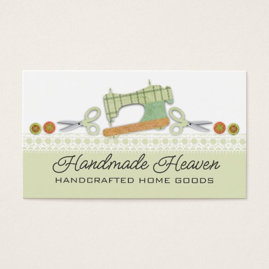 Label met cadeau voor naaimachine-schaar visitekaartjes (Voorkant)