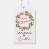 Label met cadeau voor prettige kerstcadeautjes cadeaulabel (Voorkant)