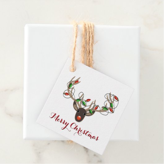 Label met cadeau voor prettige kerstrennieren (In situ)