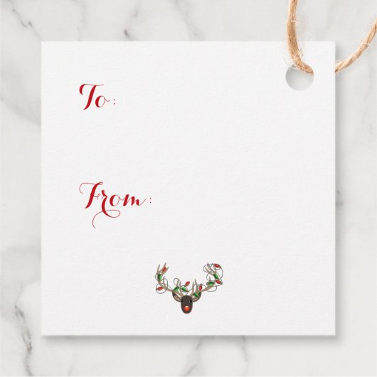 Label met cadeau voor prettige kerstrennieren (Achterkant)