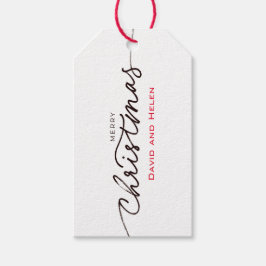 Label met cadeaubon SCHRIFTELIJKE MERRY CHRISTMAS  Cadeaulabel