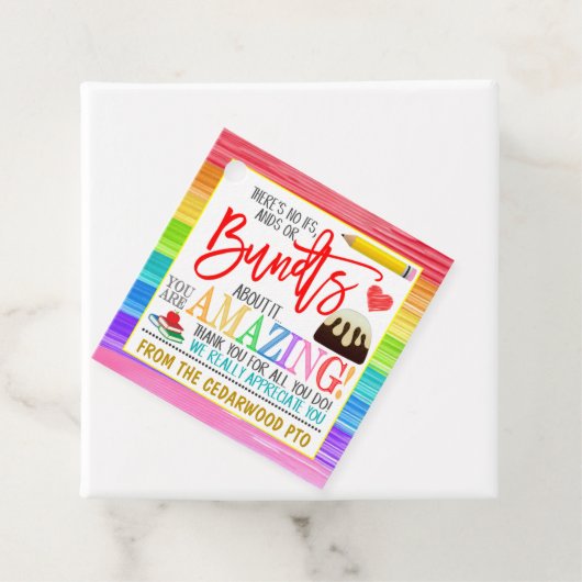 Label met cadeautjes voor de rugzak (In situ)