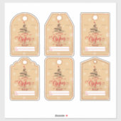 Label met cadeautjes voor hedendaags rood en tint (Vel)