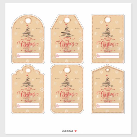 Label met cadeautjes voor hedendaags rood en tint (Vel)