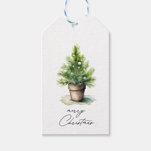 Label met cadeautjes voor prettige kerstbomen cadeaulabel (Voorkant)