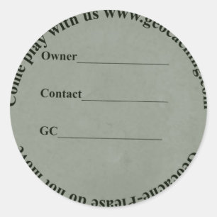 label met circulaire geocache