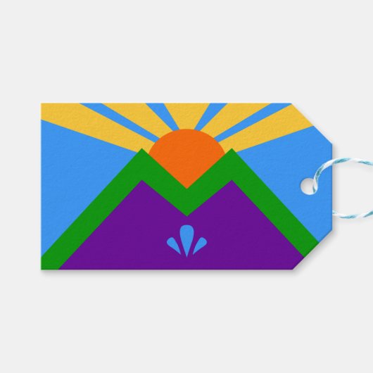Label met de vlag van Manitou Springs Cadeaulabel (Voorkant (Horizontaal))