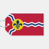 Label met de vlag van St. Louis, Missouri Cadeaulabel (Achterkant Horizontaal)