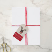 Label met de zoete kerstrudolph Reindeer Gift Cadeaulabel (Met Touw)