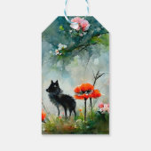 Label met een donkerbruine puppy leuke hond cadeaulabel (Achterkant)