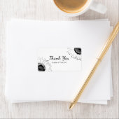 Label met een donkere en witte zonnebloem (Insitu)