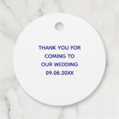 Label met een staartrottoirband voor het strand (Achterkant)