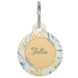 label met geel floreel huisdier huisdierpenning